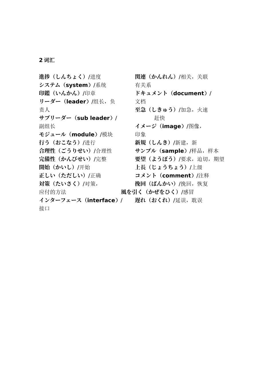 3周报(软件工程师日语)_第2页