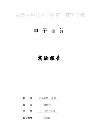 电子商务模拟实验报告