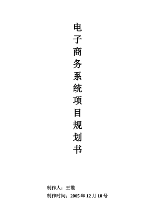 电子商务系统项目规划书