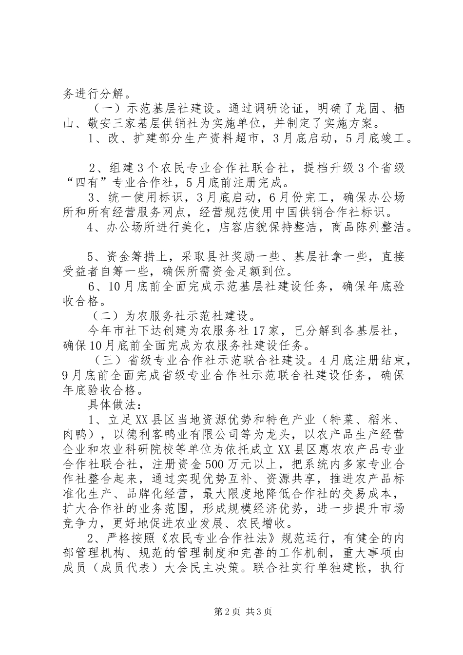 供销社“三位一体”建设汇报材料_第2页