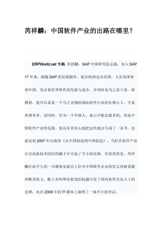 解析中国软件产业的出路
