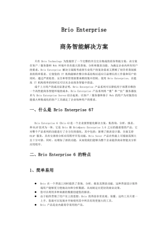 BrioEnterprise商务智能解决方案
