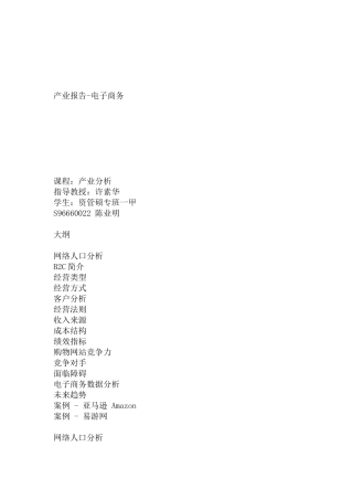 电子商务产业分析报告