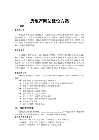 房地产网站建设方案