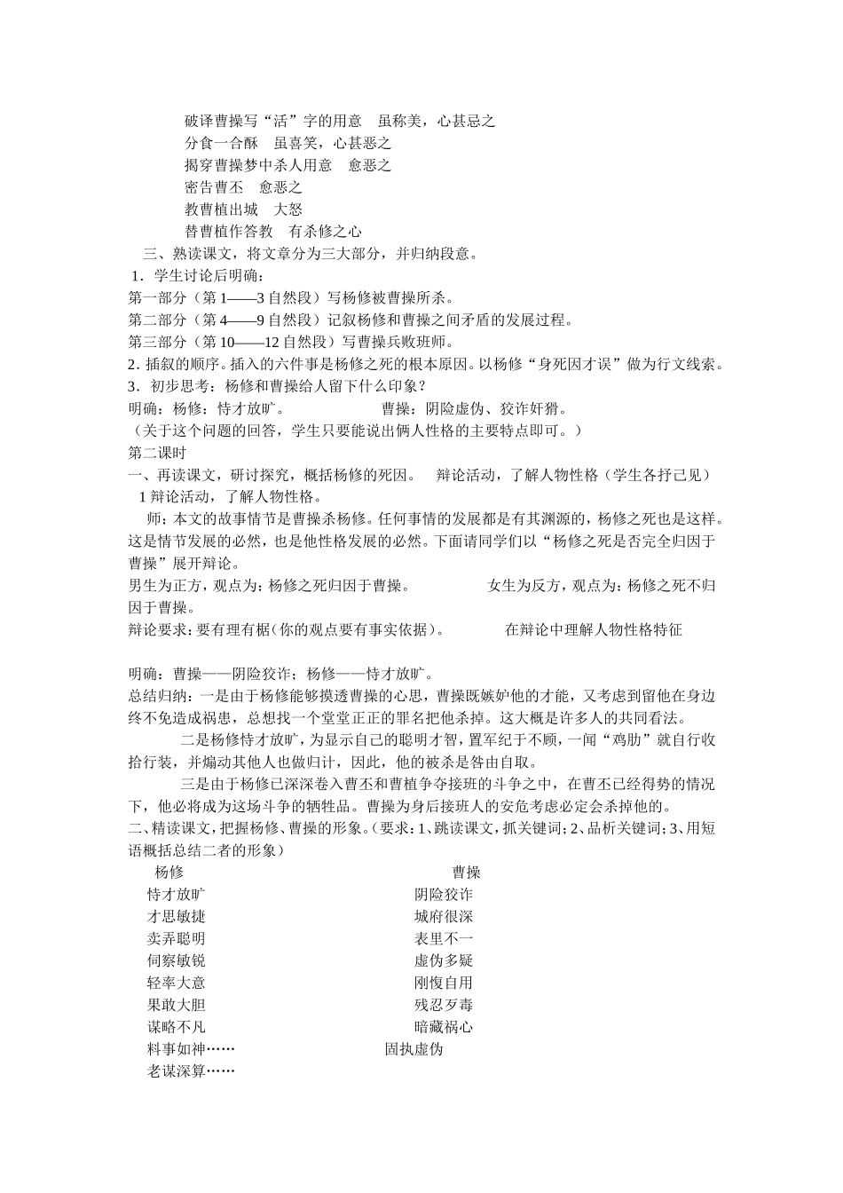 《杨修之死》教案_第2页