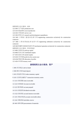 新准则英文会计报表大全