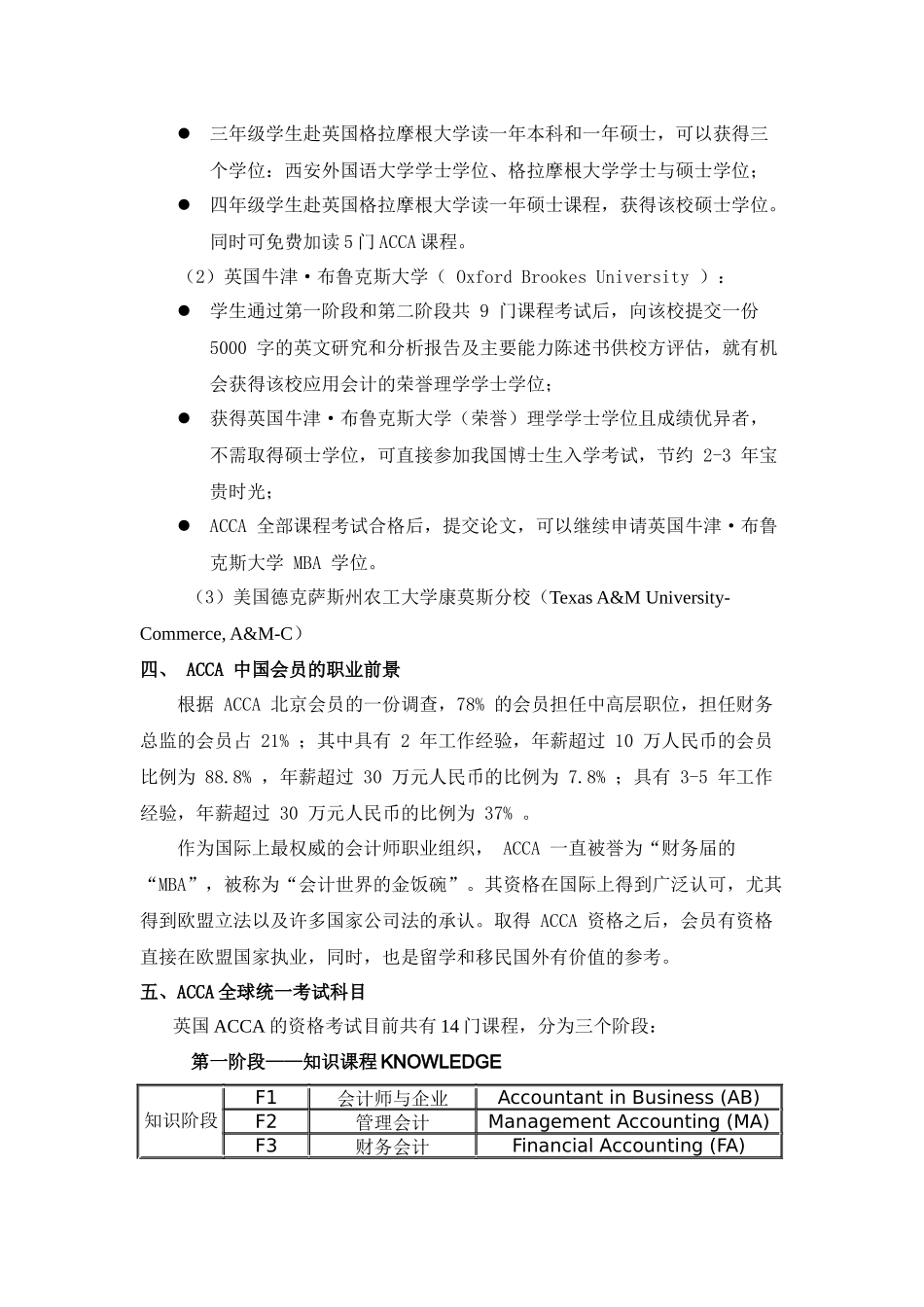 商学院XXXX级“会计学专业（ACCA）方向教改班”招生简_第2页
