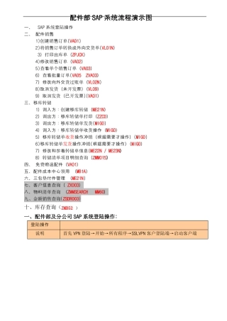 SAP系统操作演示流程图