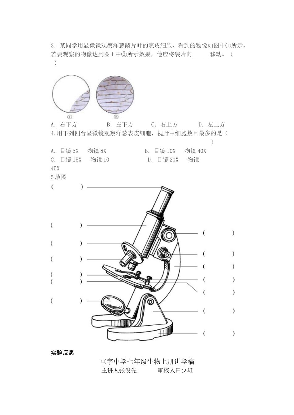 屯屯字中学七年级生物上册第二单元第一章讲学稿_第2页