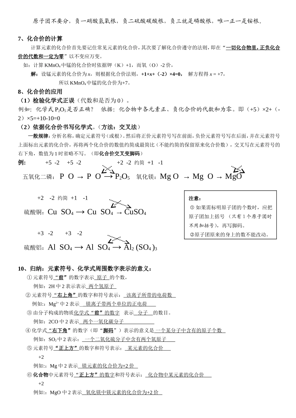 课题4化学式与化合价(知识点）_第2页