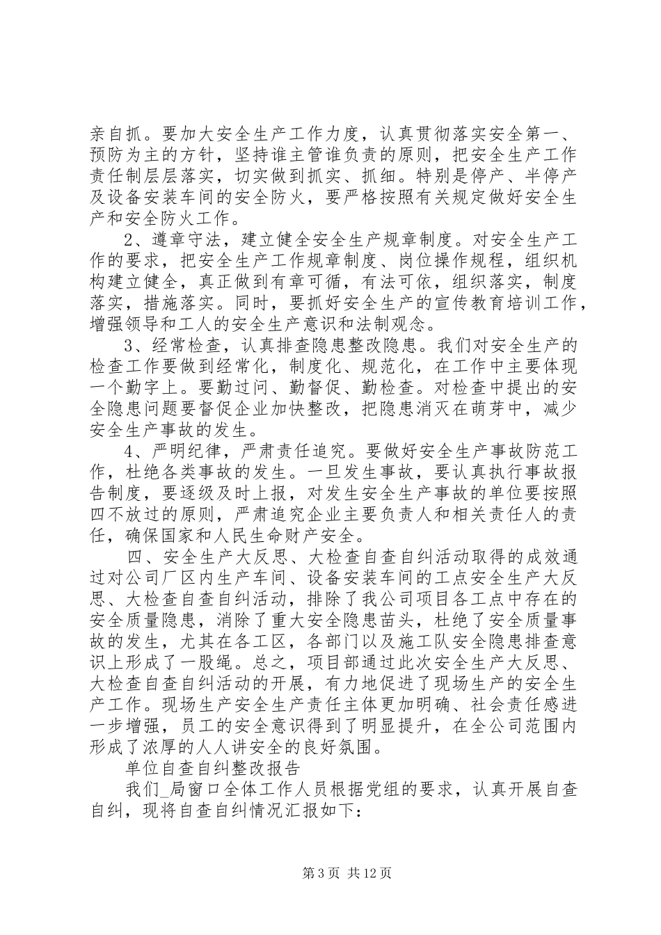 单位自查自纠整改报告范文精选5篇_第3页