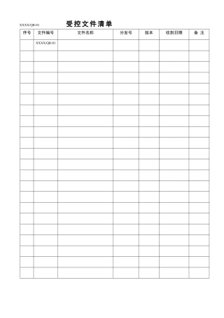 食品企业质量管理体系全部记录表格