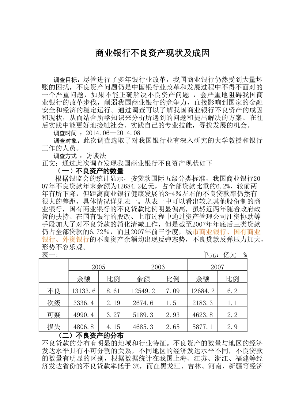 商业银行不良资产现状及成因_第1页