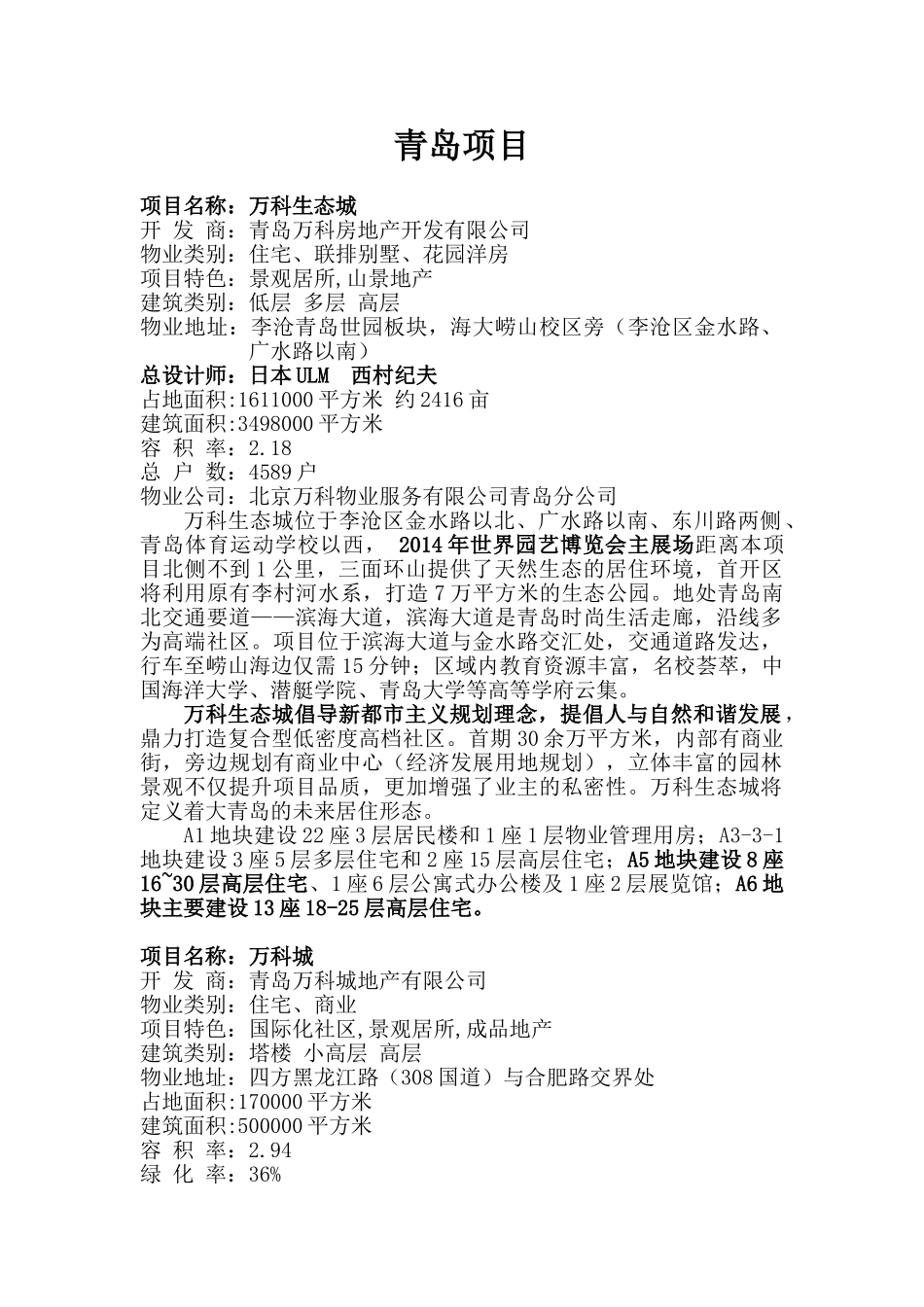 青岛项目市调2011.6_第1页