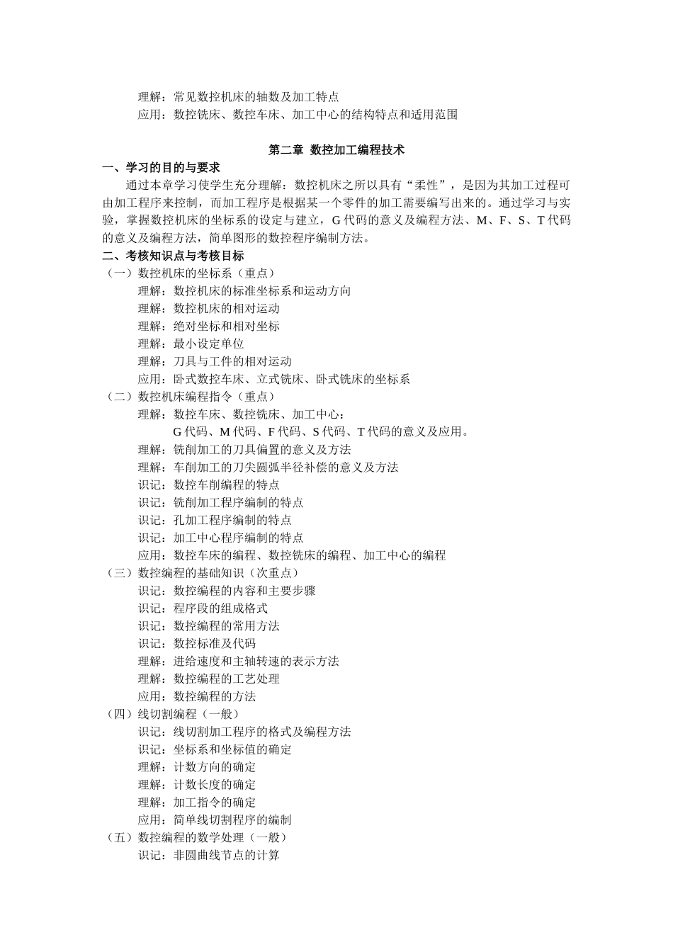 天津2012年自考“数控技术”课程考试大纲_第2页