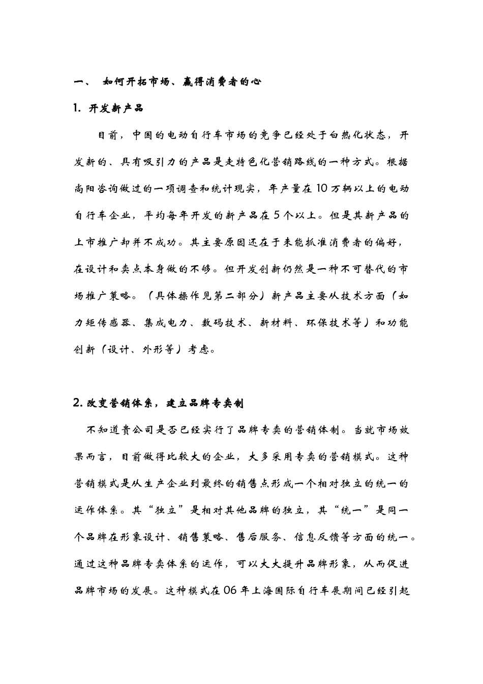 阳光牌电动自行车营销策划方案_第2页