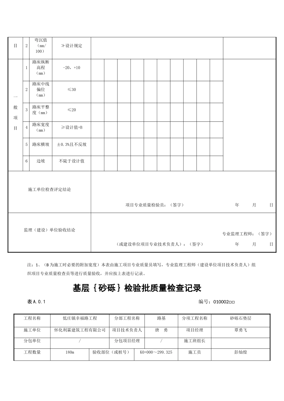土方路基挖方检验批质量检验记录_第3页