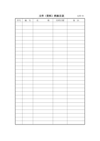 质量管理体系质量记录表格-汇总