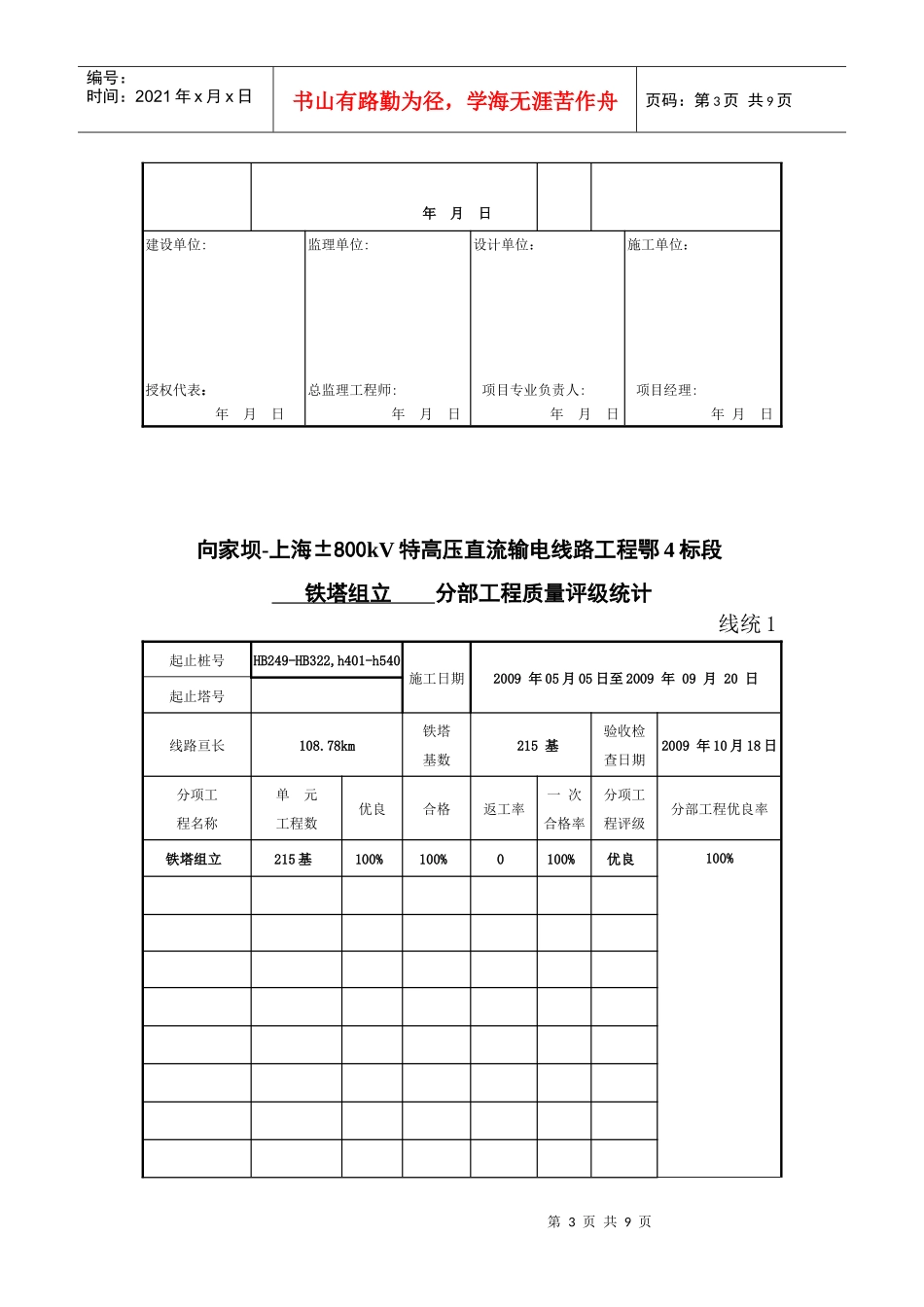 6-分部、单位工程质量评级统计汇总表_第3页