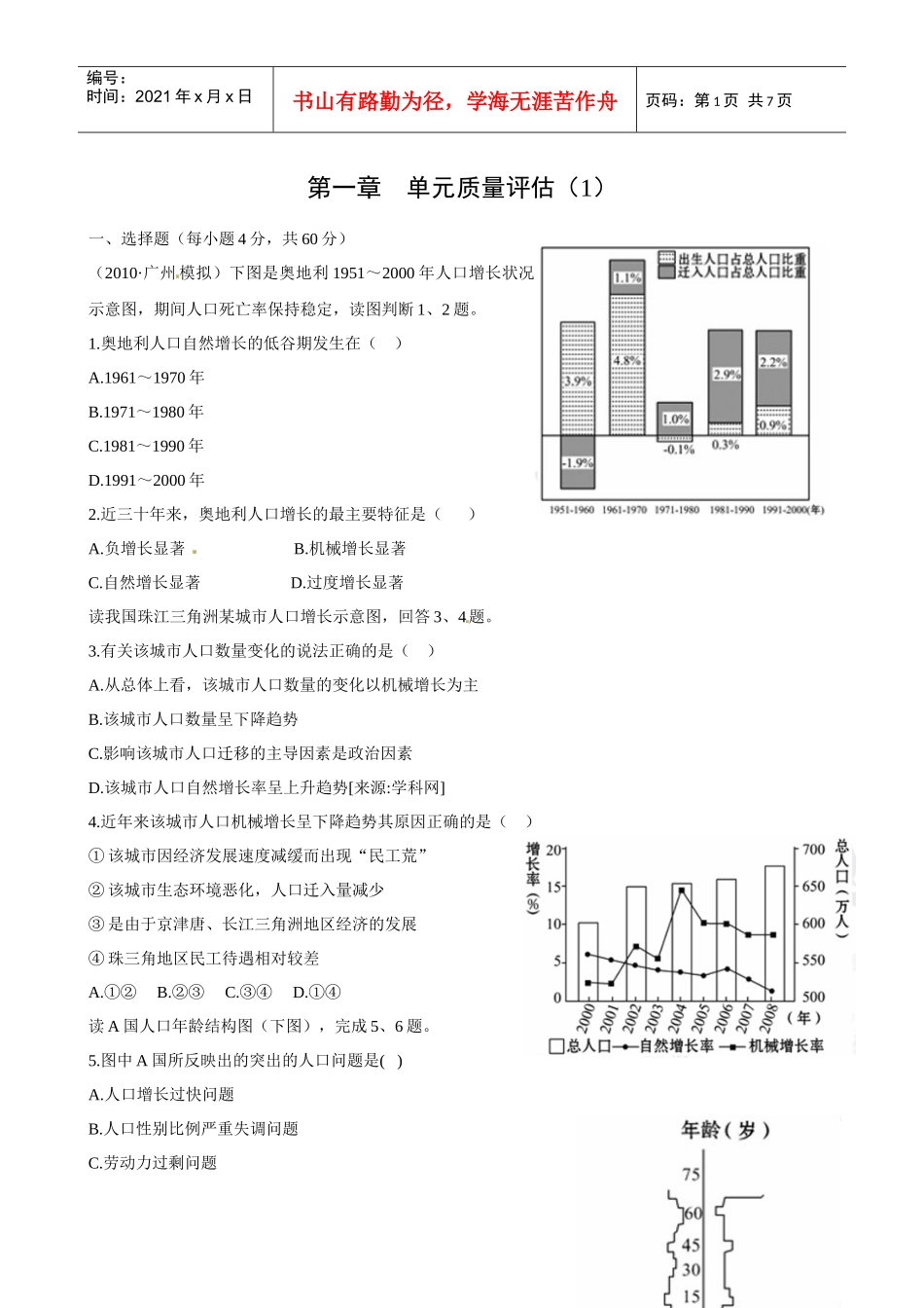 第1章 单元质量评估(1)(人教版必修2)1_第1页