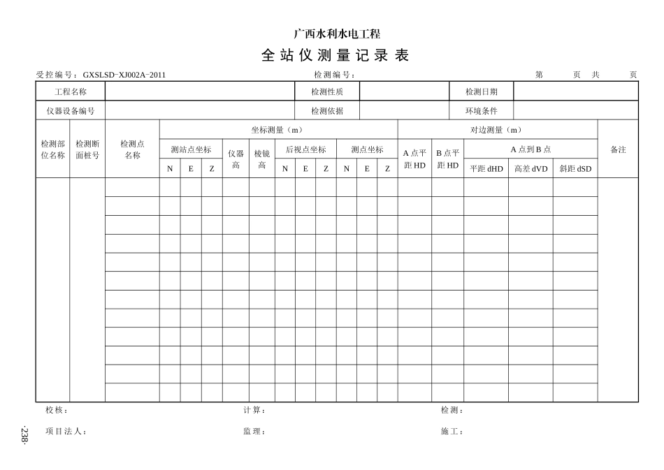 壮族自治区水利水电工程质量检测标准5检测记录表(_第3页