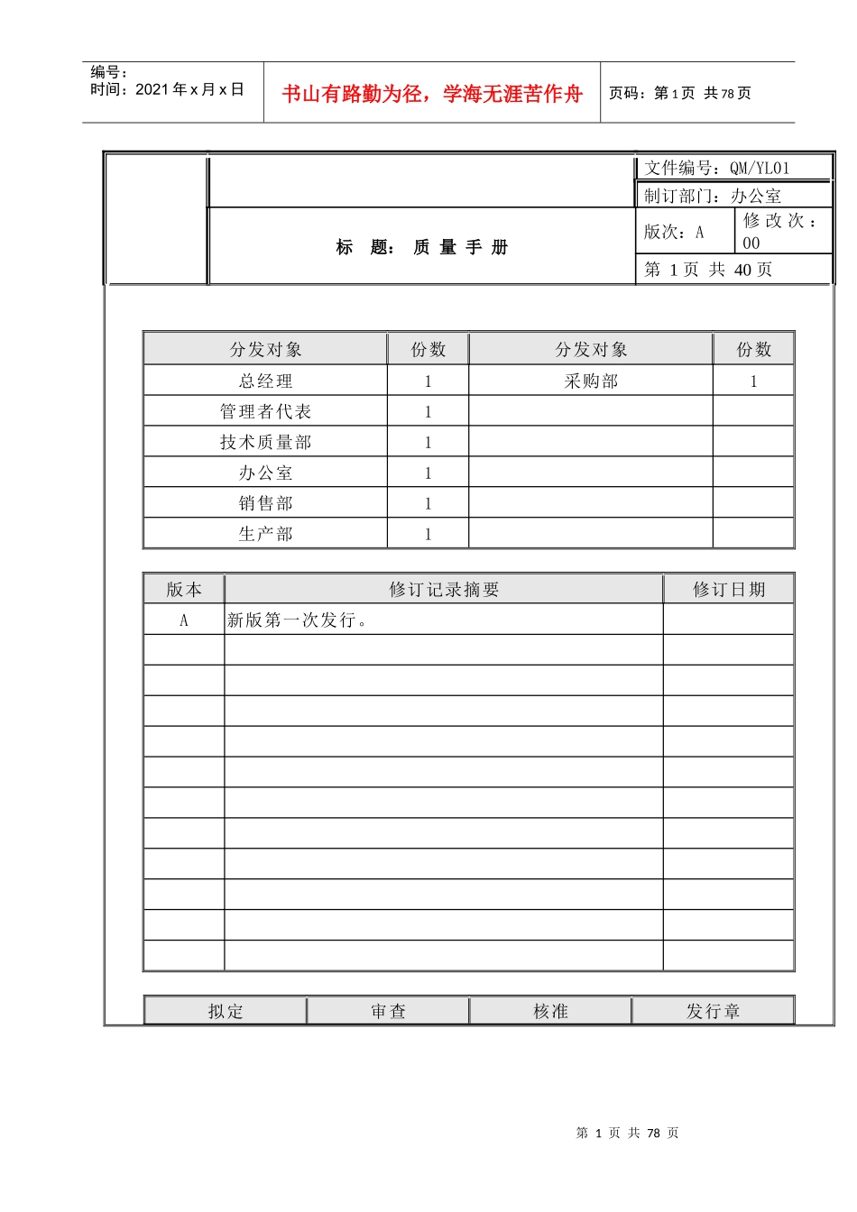 QM01质量手册_第1页