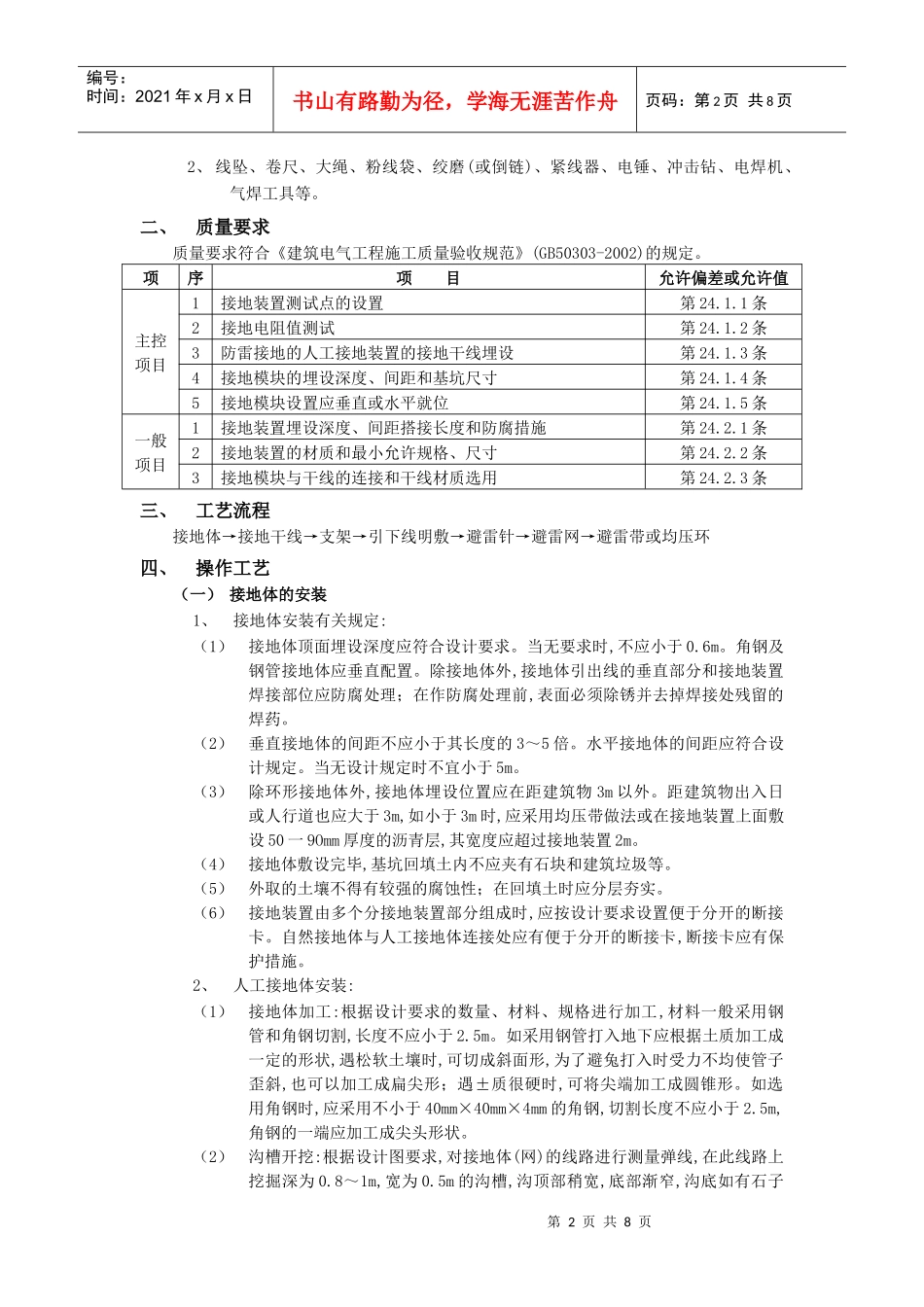 避雷接地安装质量管理_第2页