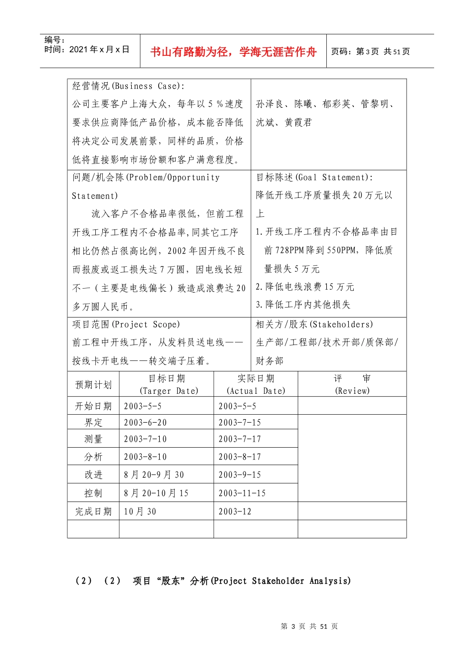 西格玛推进案例分析及降低质量损失项目管理_第3页
