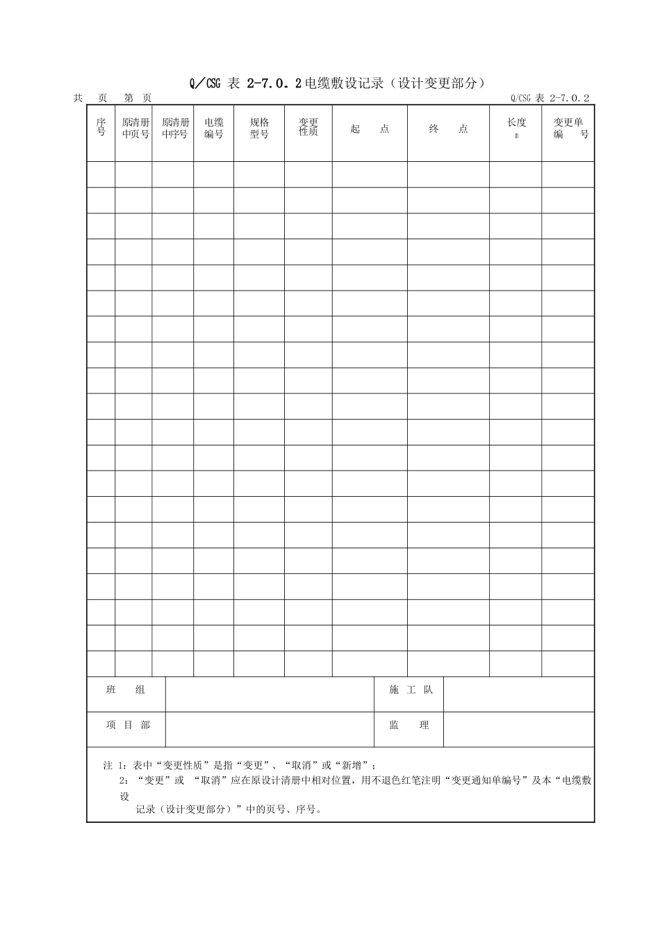 (XXXX年版)全站电缆施工工程施工记录及质量验评表_第3页