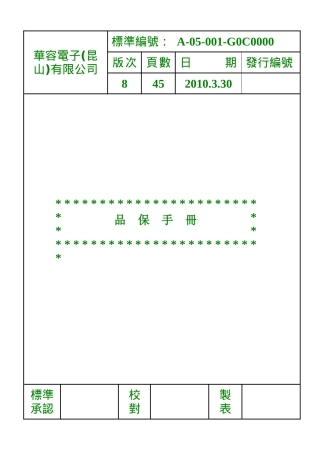 5品保手册ISO