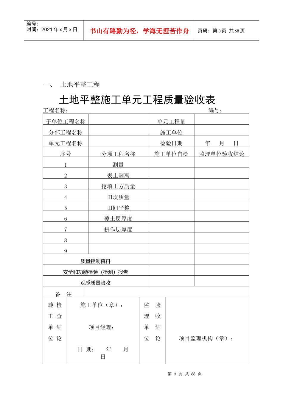 附录E_常用工程施工质量检验表_第3页