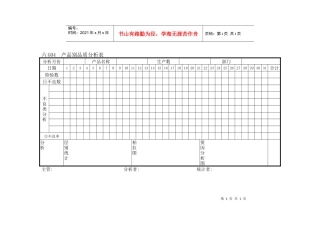 产品别品质分析表