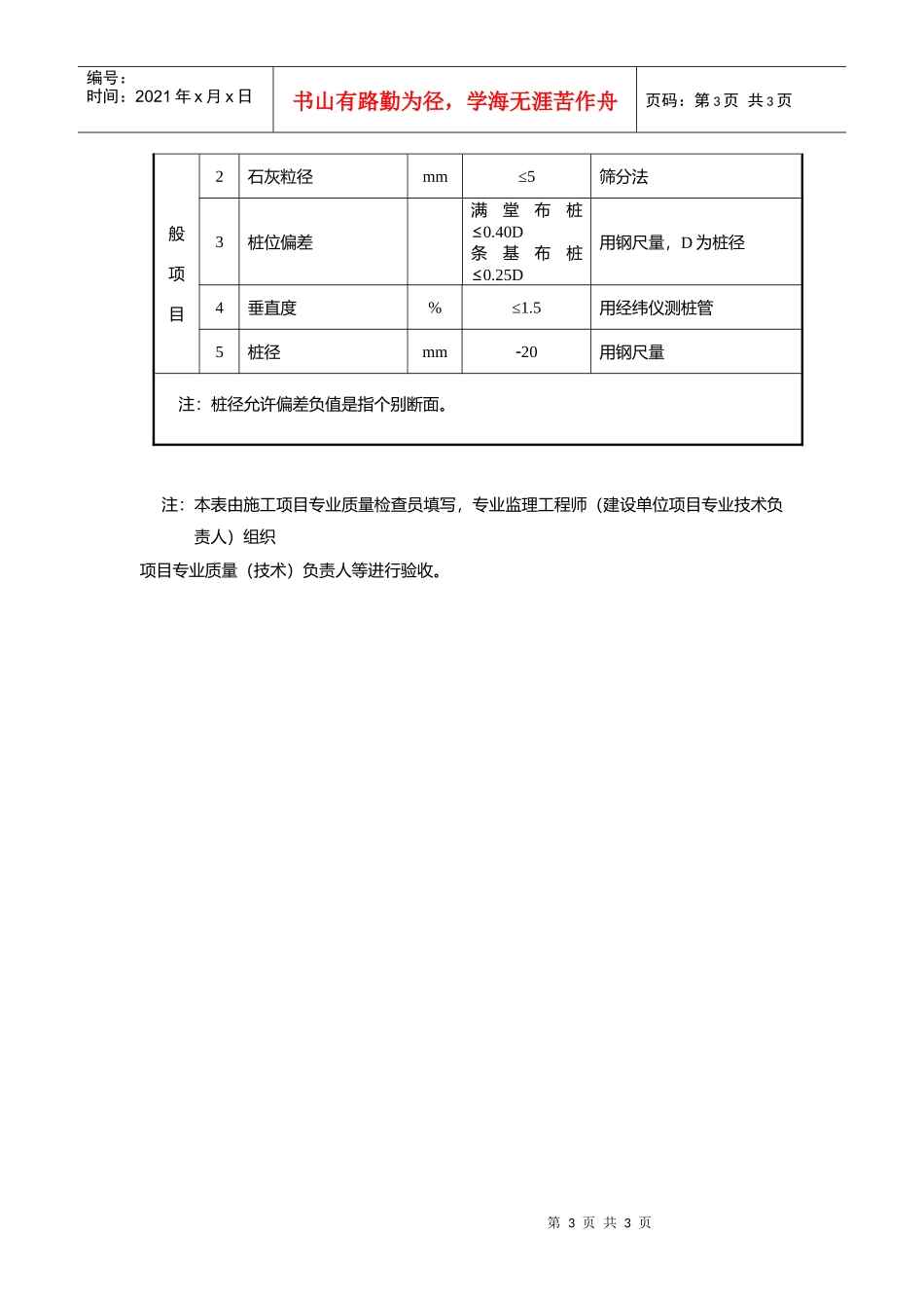 土和灰土挤密桩复合地基检验批质量验收记录_第3页