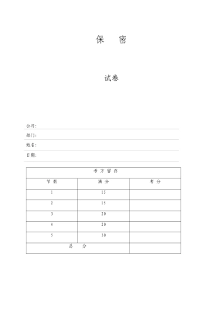 ISO9001 internal audit examination paper