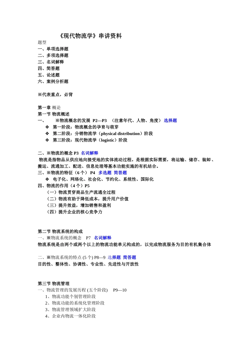 现代物流学串讲资料[1]_第1页