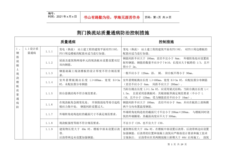 质量通病措施(土建最新修改版)_第2页