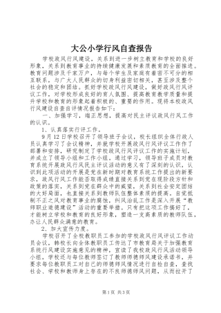 大公小学行风自查报告