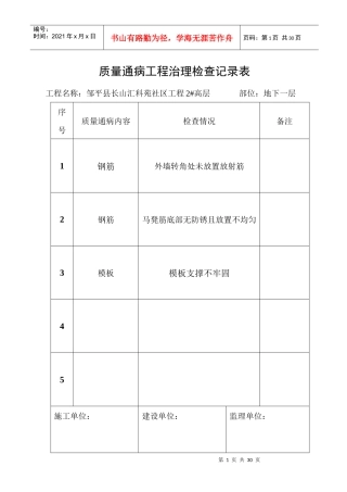 质量通病平行检查表2#