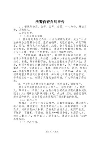法警自查自纠报告