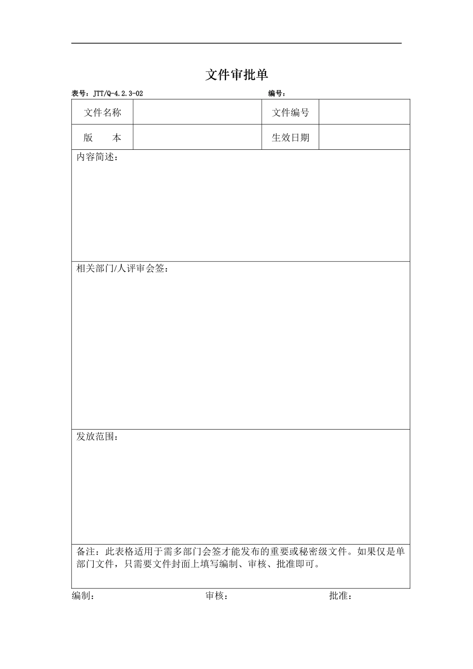 ISO9001体系各部门运行全表格_第2页