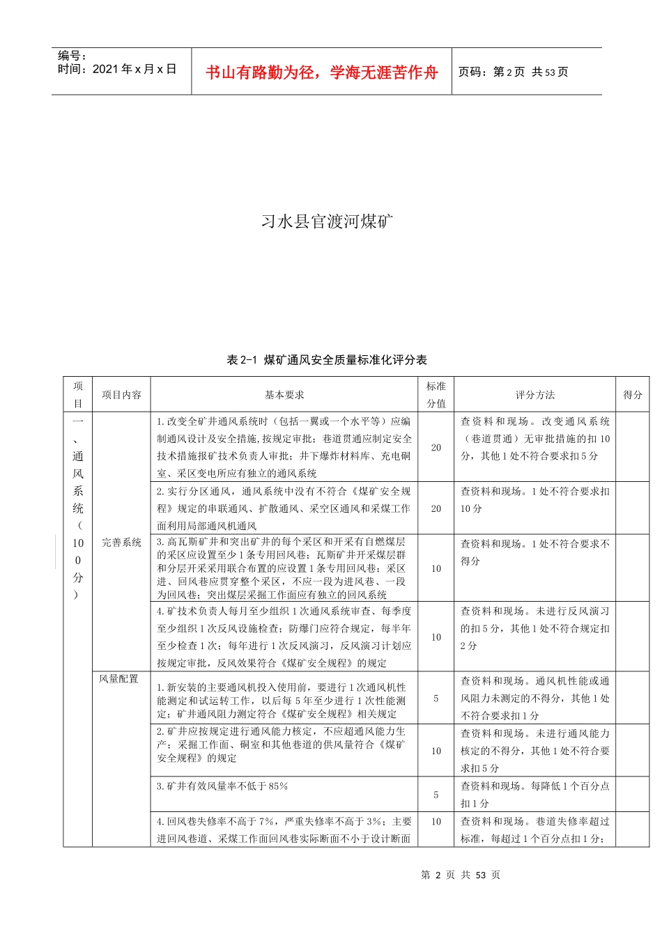 安全质量标准自评表_第2页