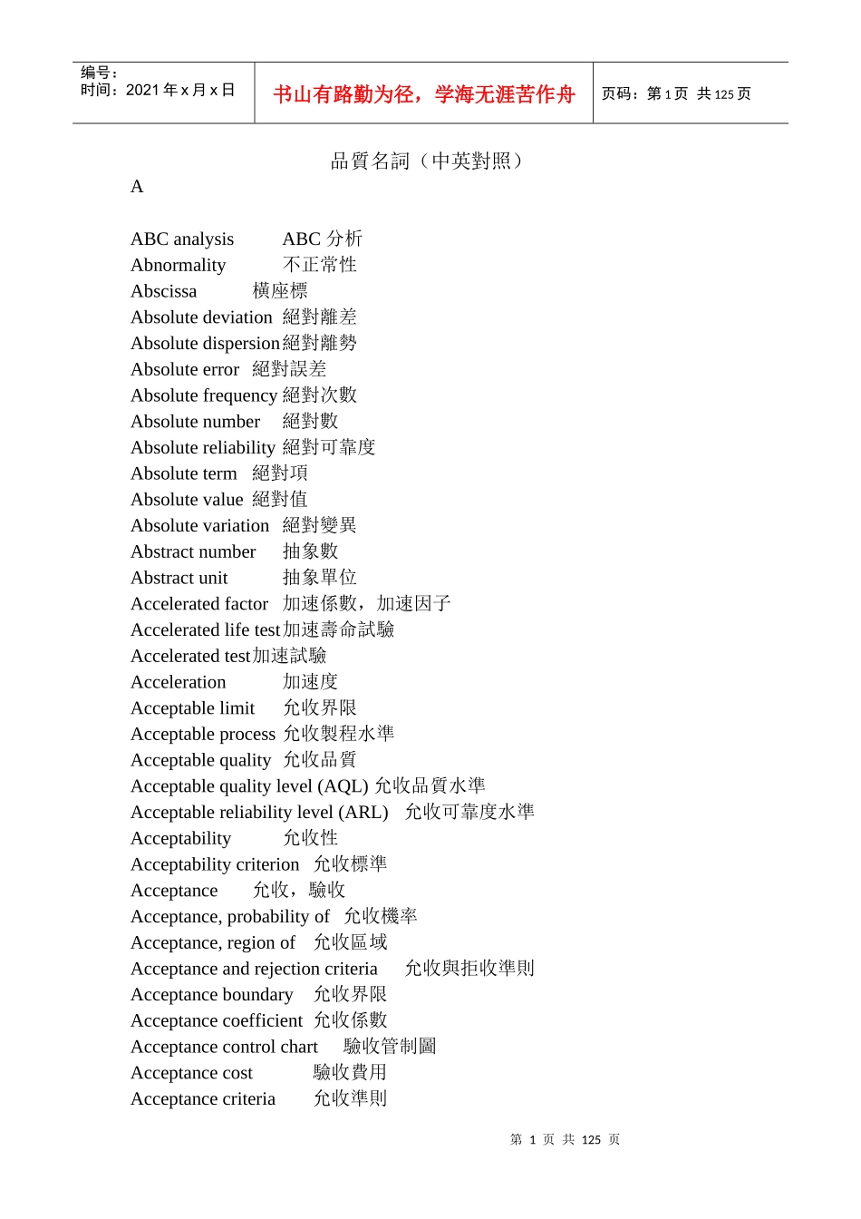 品质名词(中英对照)_第1页