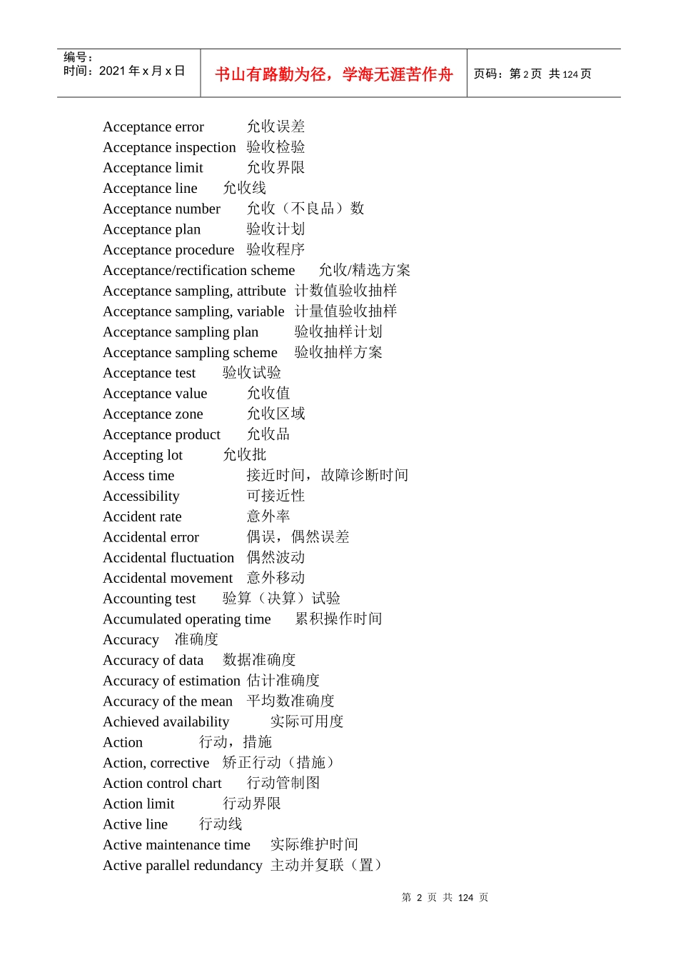 质量英语词汇大全(完整版)_第2页
