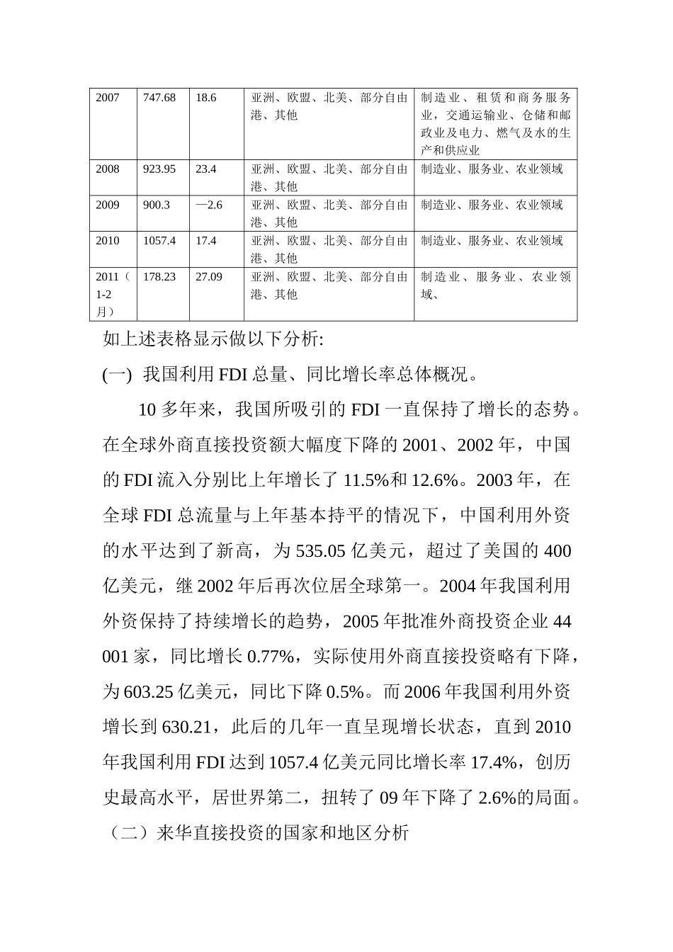 我国利用外资直接投资状况实证分析_第3页