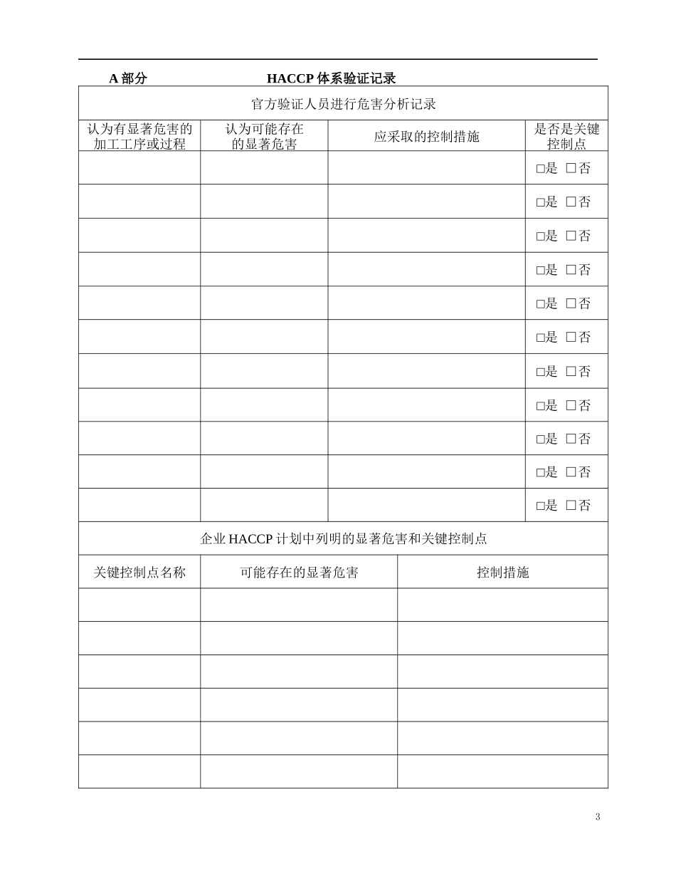 HACCP外审记录表_第3页