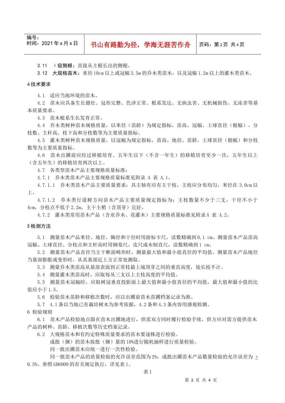 主要绿化树种苗木质量(征求意见稿)_第2页