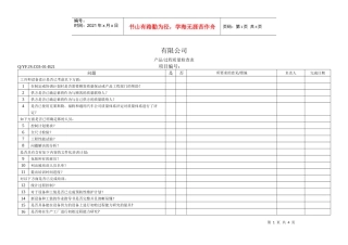 TS16949体系产品过程质量检查表