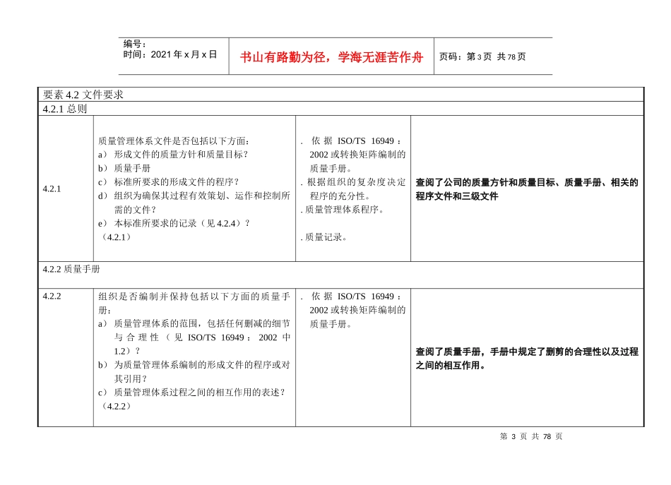 质量管理体系审核检查表_第3页