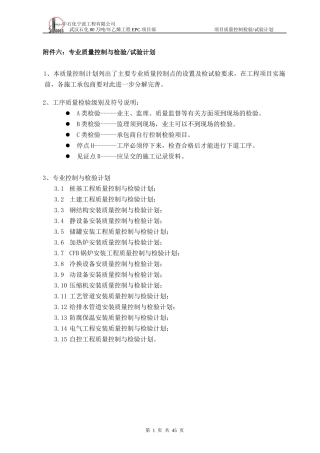 专业控制质量检验试验计划(附件六)