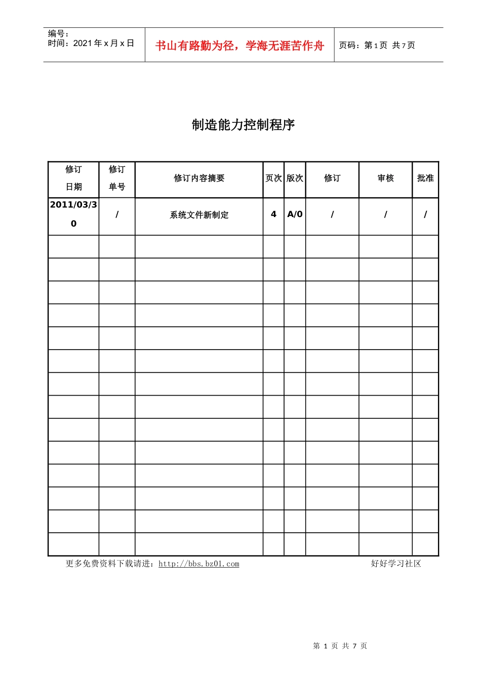 TS16949制造能力控制程序_第1页